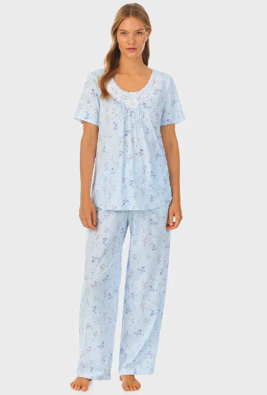 Spring Floral Cotton Long Pajama Set