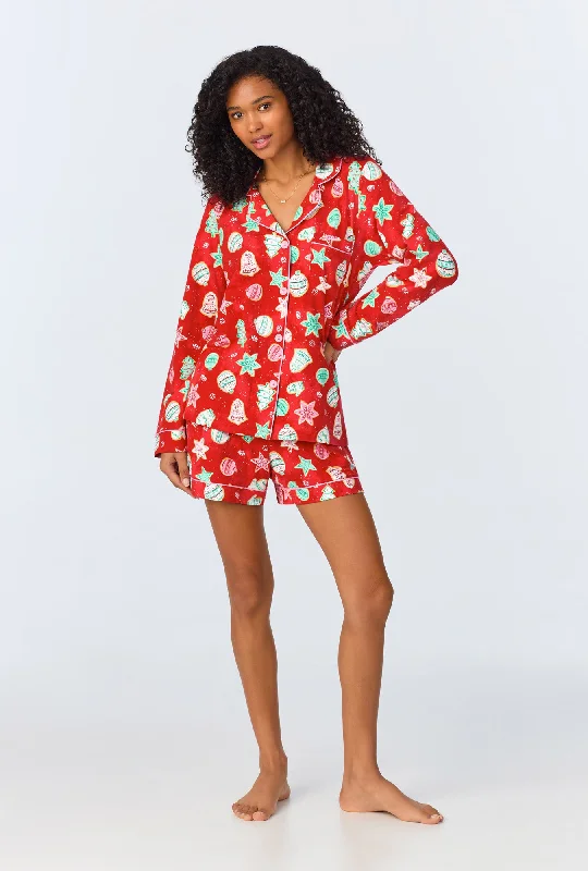Weekend Shopping Made Better Sugar Cookies Long Sleeve Classic Stretch Jersey Short PJ Set Weekend Shopping Made Better Sugar Cookies Long Sleeve Classic Stretch Jersey Short PJ Set