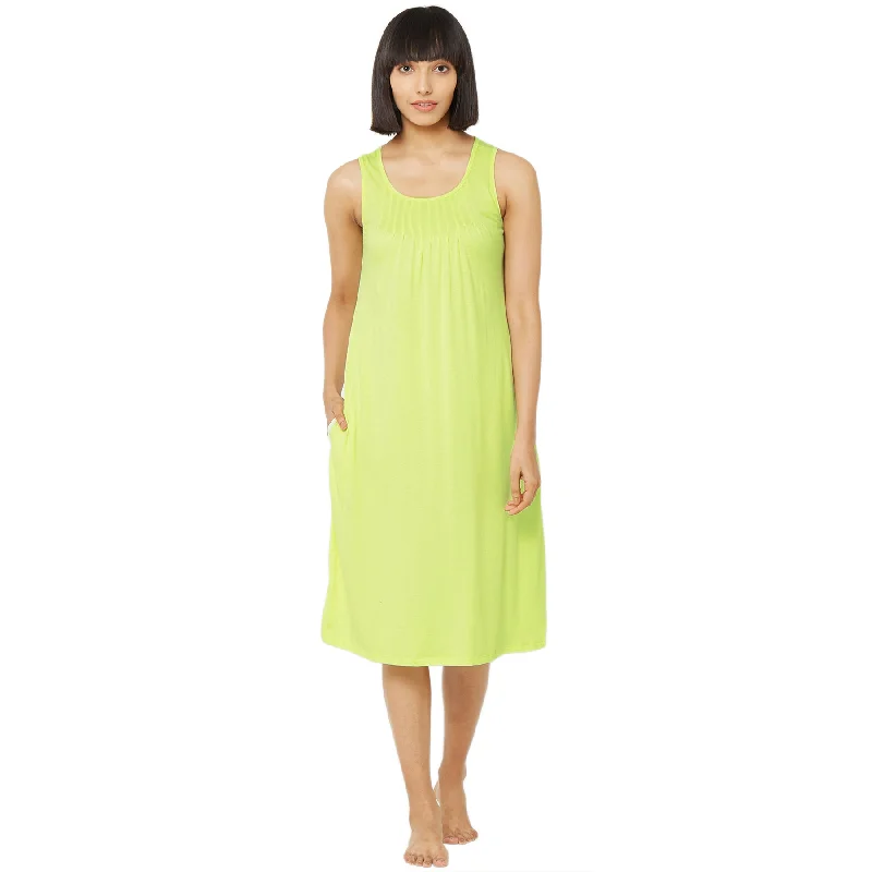 Weekend Deals to Brighten Your Day Super-Soft Cotton Viscose Pleated Details at the Neckline Sleep Shirt-NT-63