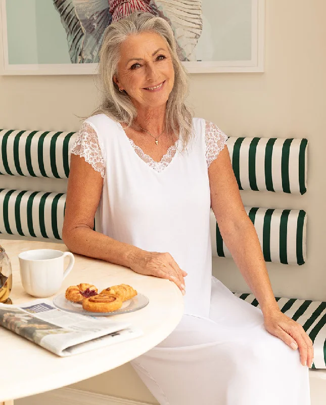 Weekend Specials to Cherish Tessa Lace Detail Jersey Long Nightdress