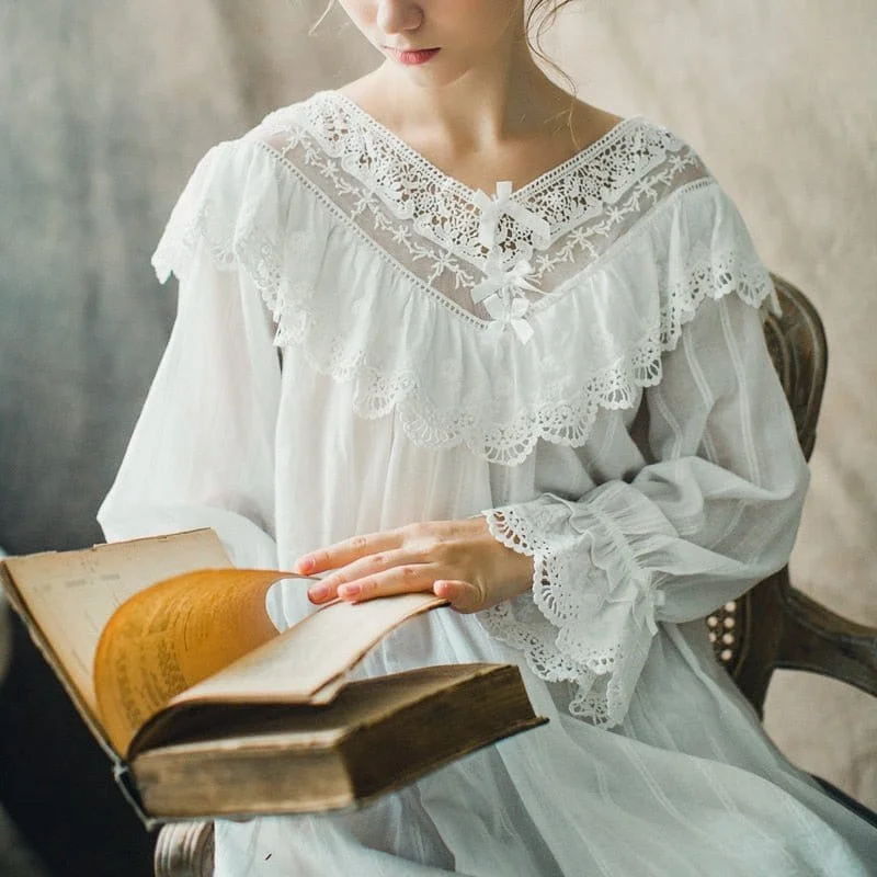 Mega Sale Victorian Ruffled Sleepwear, S, M, L
