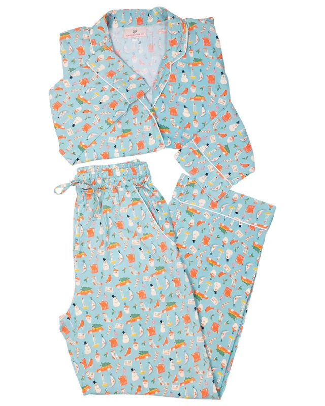 Unbeatable Deal Vintage Christmas Toys Button Down Pajama for Adult