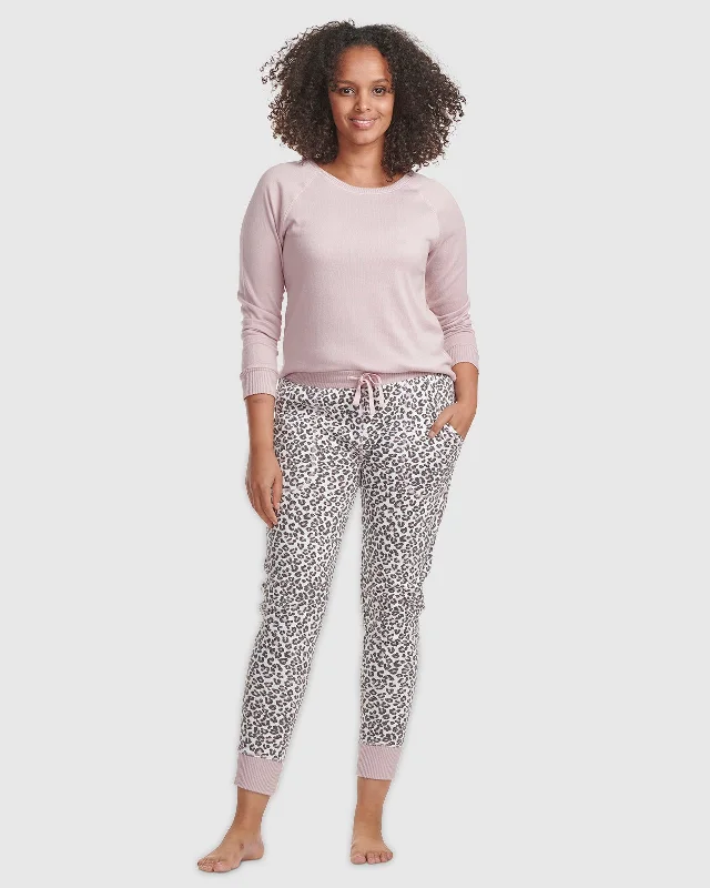 Weekend Specials to Indulge In Violet Ice Animal Print Hacci Long Sleeve PJ Set