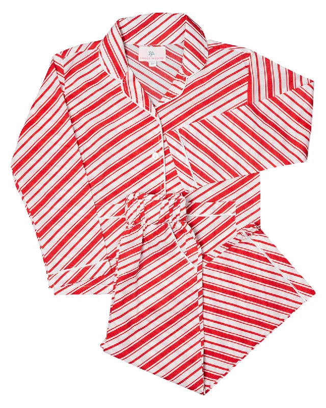 Weekend Bargains to Indulge In Candy Cane Striped Button Down Pajamas for Adult- FINAL SALE