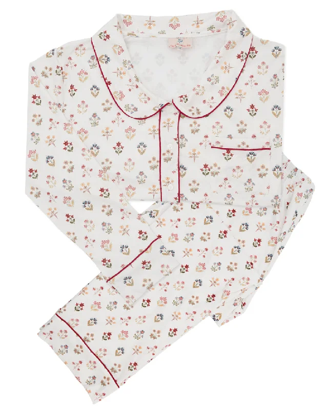 Bonus Offer Garden Block Print Ladies Knit Pajamas