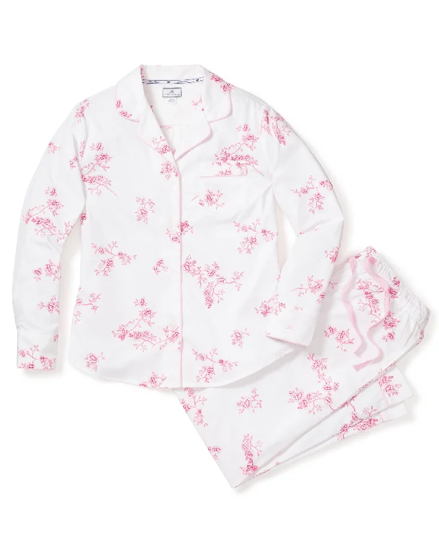 Savings Soar This Weekend Women's Twill Pajama Set in English Rose Floral
