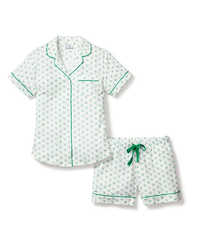 Women's Twill Pajama Short Sleeve Short Set in Match Point