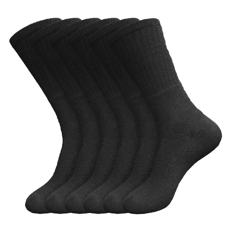 Weekend Deal 6 Pair Everlast Men's Over The Calf Tube Socks | Socks Size 10-13, Shoe Size 6-12 | Grey, Black, & White