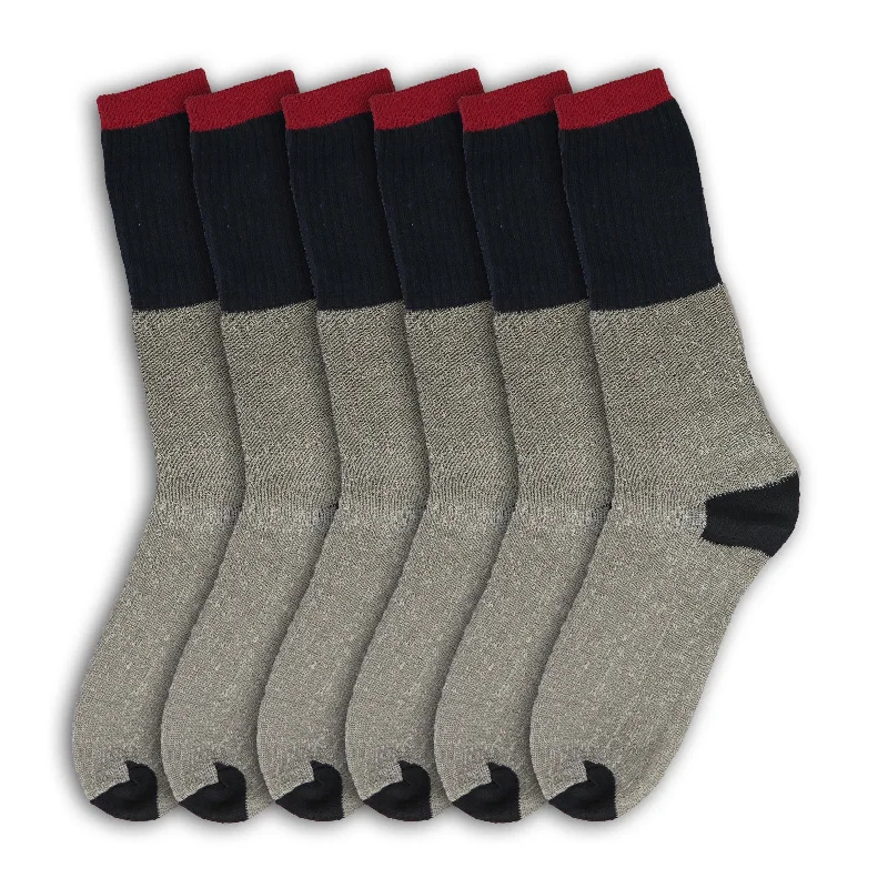 Limited Offer 6 Pairs Mens Boot Socks Thick Work Warm Hiking Winter Crew Thermal Heavy Duty