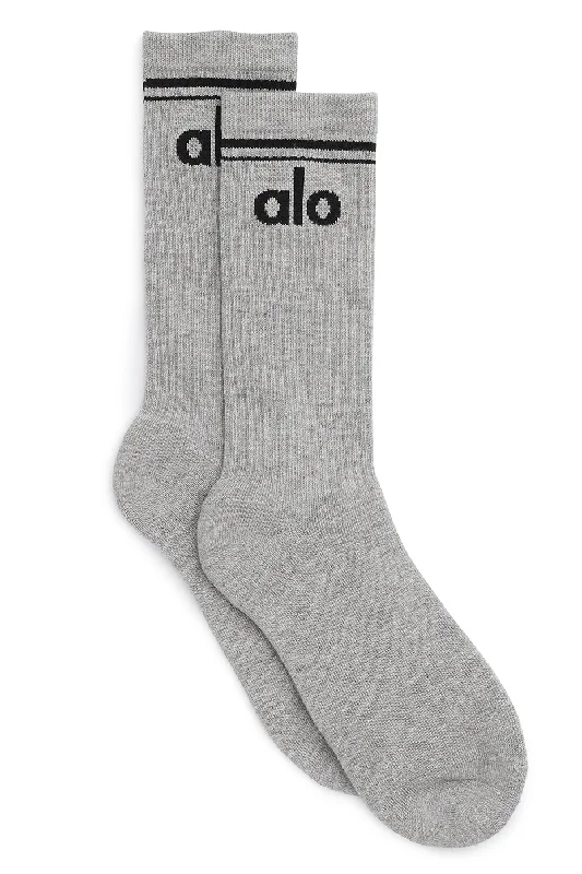 Weekend Specials to Indulge In Unisex Throwback Sock - Athletic Heather Grey/Black