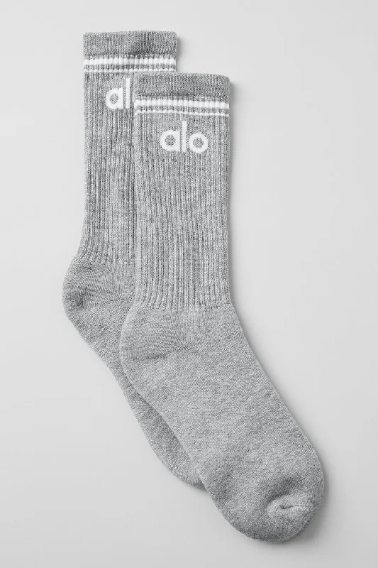 Big Savings Unisex Throwback Sock - Athletic Heather Grey/White