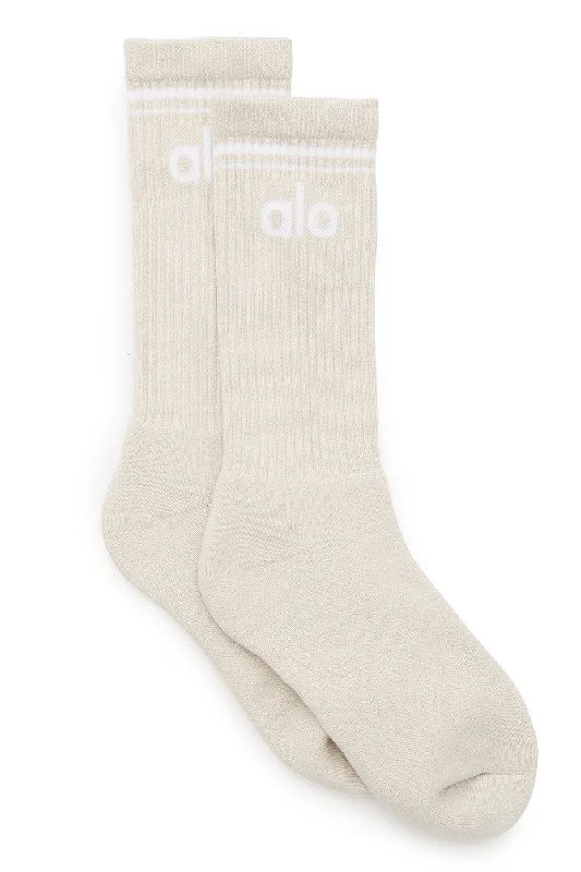 Big Deal Unisex Throwback Sock - Bone/White