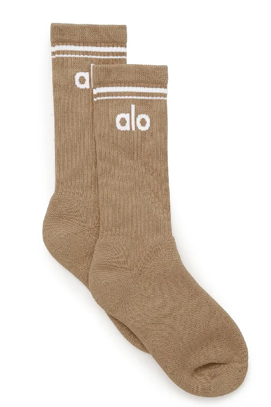 Hurry In Unisex Throwback Sock - Gravel/White