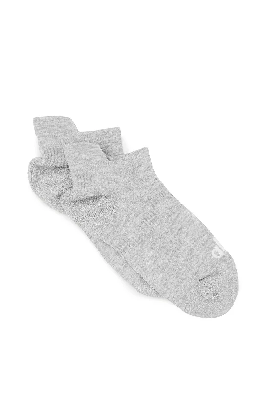 Early Bird Women's Performance Tab Sock - Athletic Heather Grey/White