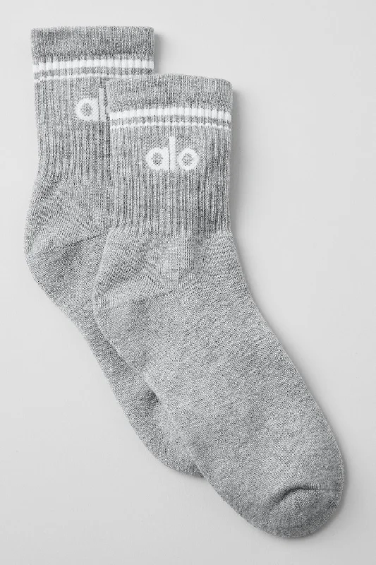 Weekend Discounts to Savor Unisex Half-Crew Throwback Sock - Athletic Heather Grey/White