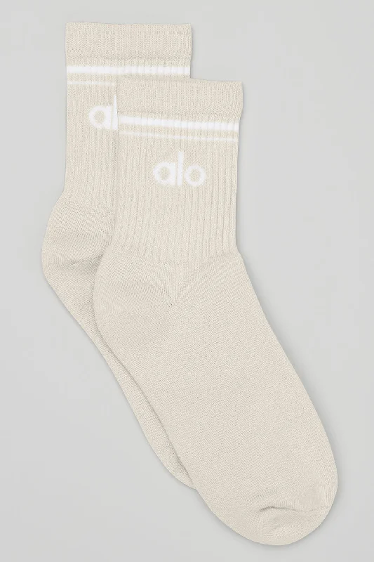 Weekend Savings Sensation Unisex Half-Crew Throwback Sock - Bone/White