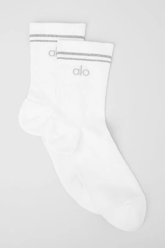 Weekend Bargains to Sizzle Unisex Half-Crew Performance Sock - White