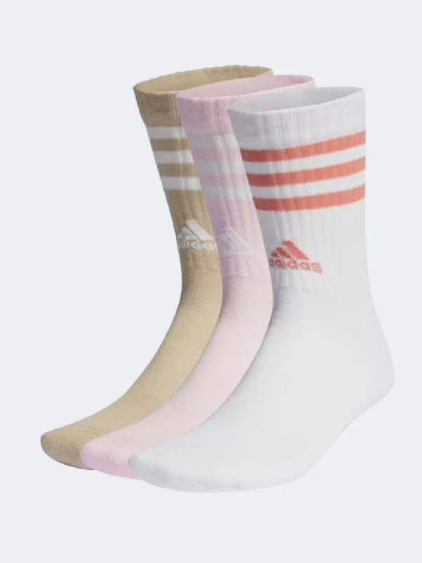 Quick Sale Adidas Classic 3S  Women Training Sock Pink/White/Beige