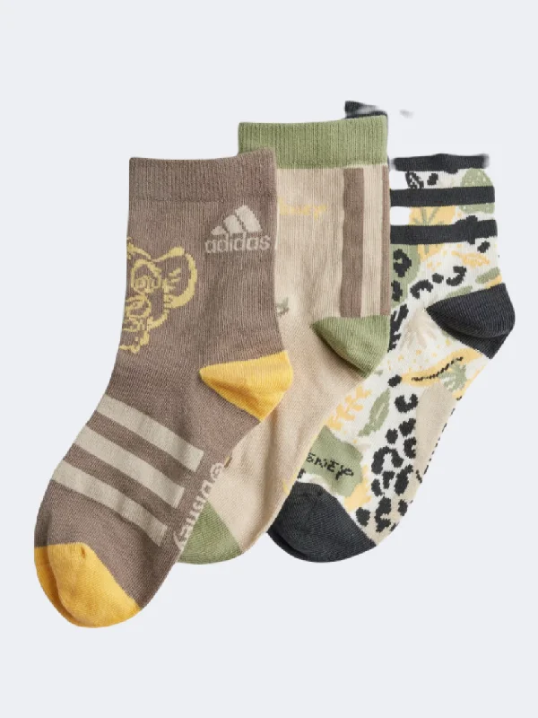 Act Fast Adidas Disney Lion King Boys Training Sock Brown/White/Beige