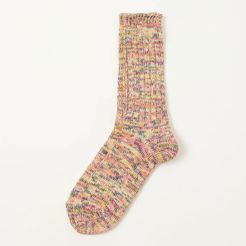 Anonymous Ism 5 Colour Mix Crew Socks - Pink/Multi