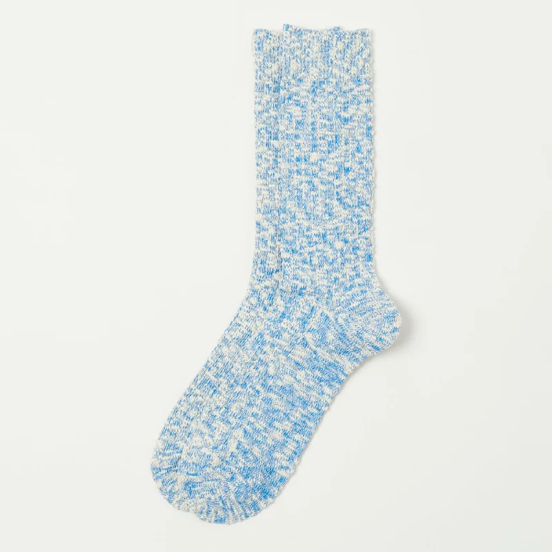 Hurry Up Anonymous Ism Light Slub Crew Socks - Blue