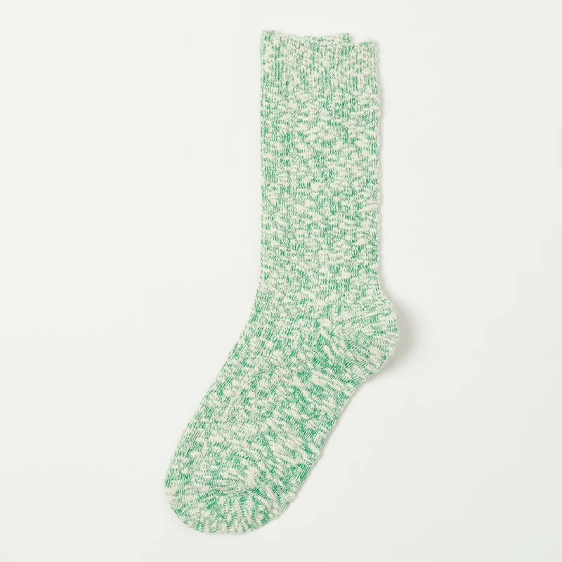 Great Bargain Anonymous Ism Light Slub Crew Socks - Green Mel