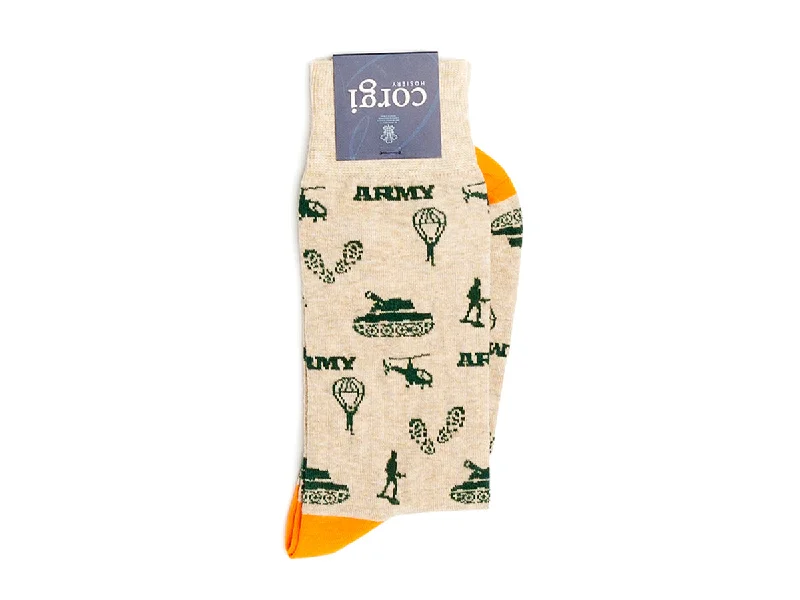 Big Deal Army Logo Socks Brown