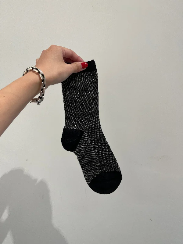 Year-End Deals Blended Glitter Socks Black