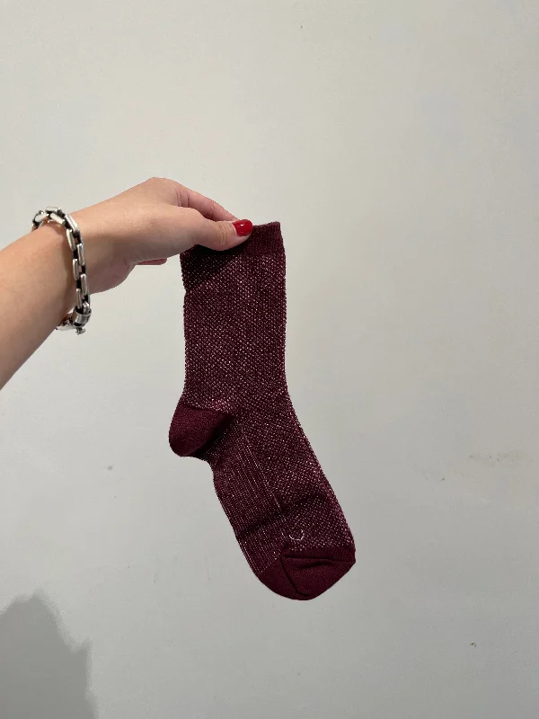 Special Offer Blended Glitter Socks Burgundy