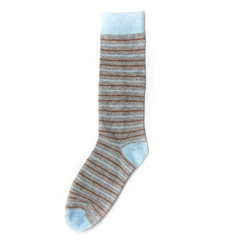 Today's Deal Blue, Brown, and Grey Striped Socks