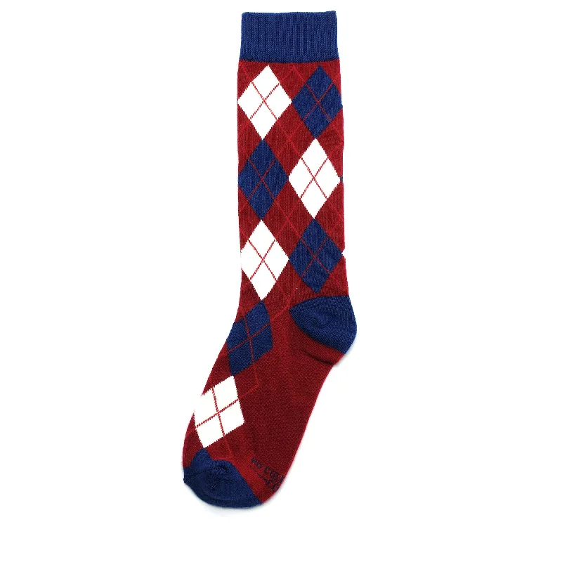 Weekend Offers That Amaze Burgundy and Navy Argyle Socks