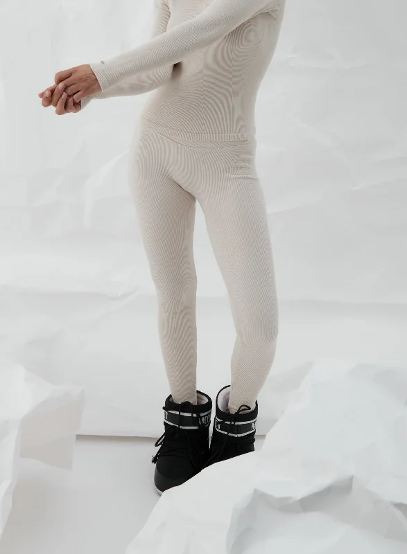 Weekend Discounts to Enjoy Café Au Lait Ribbed Wool Leggings
