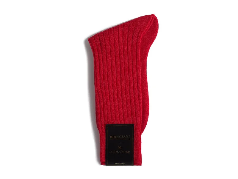 Weekend Specials to Indulge In Calf Length Cotton Socks 3-Ply Rosso