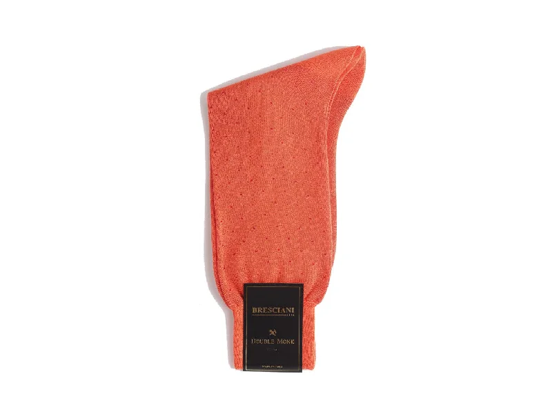 Weekend Specials to Delight Calf Length Cotton Socks Orange with Red Spots