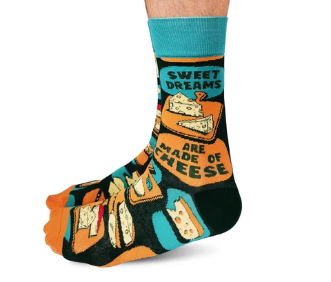 Weekend Offers That Sizzle "Cheese Dreams" Cotton Crew Socks by Uptown Sox - Large