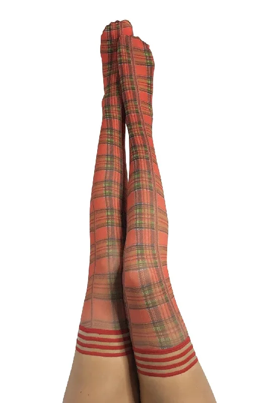 Weekend Specials to Indulge In Classic red plaid thigh-high