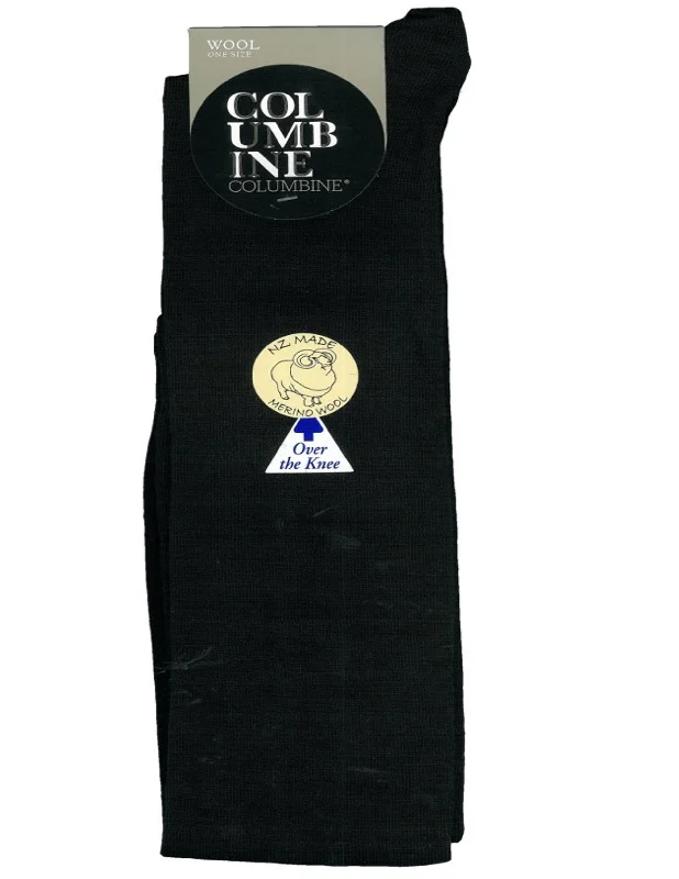 Sale Alert Columbine 671  Merino Wool Over The Knee Sock Black