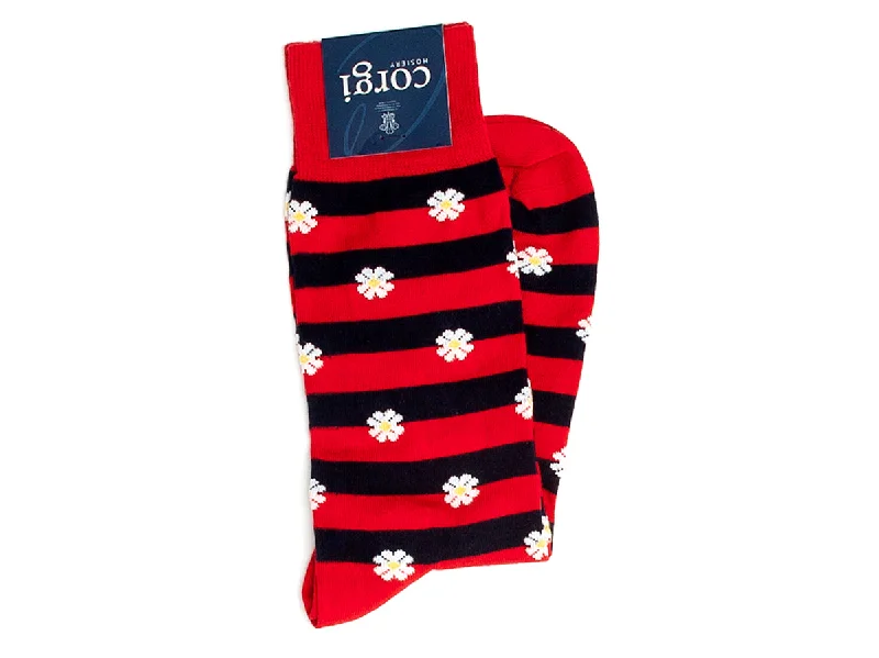 Lowest Price Daisy Stripe Socks Red