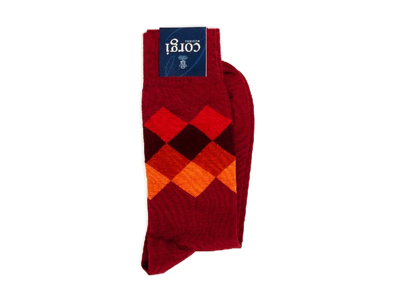 Weekend Offers That Amaze Diamond Pattern Socks Red