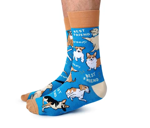 Lowest Rates "Dog Parent" Cotton Crew Socks by Uptown Sox - Large