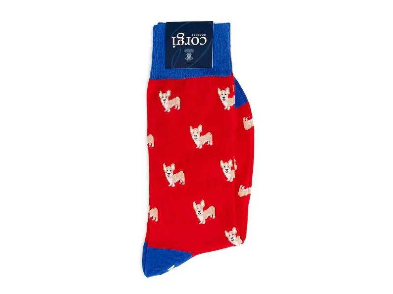 Weekend Offers That Thrill Dog Pattern Socks Red