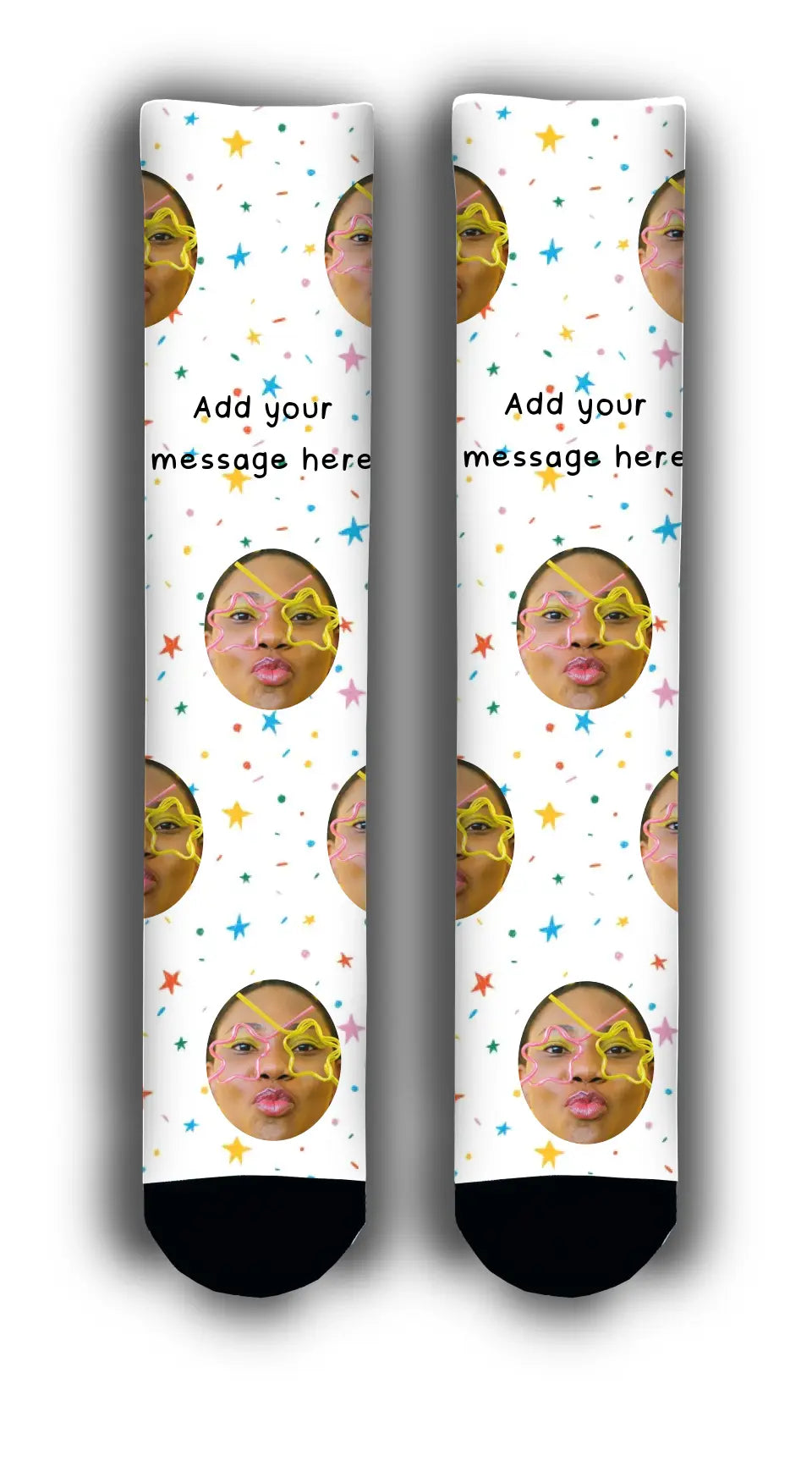 Doodle Birthday Personalised Face Socks