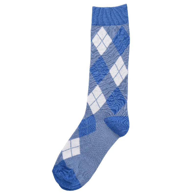 Reduced Rates Dusty Blue Argyle Socks
