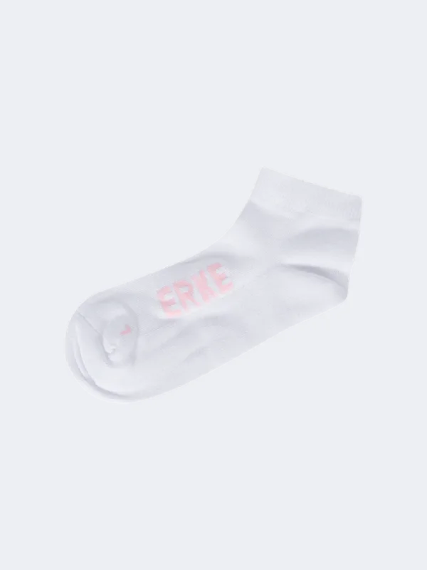Weekend Savings Bonanza Erke Flat Women Training Sock White/Pink