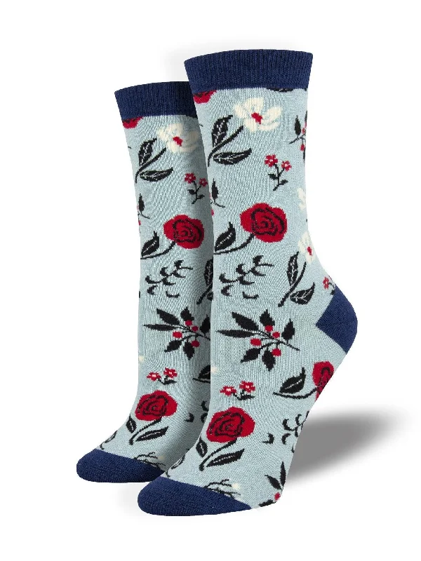 Reduced Price Floral Motif | Women's Bamboo Crew