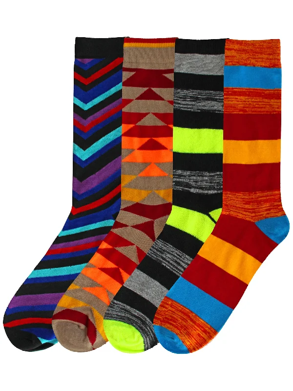 Huge Savings Funky Sock Game Crazy Combo Novelty 4-Pack Mens Dress Socks