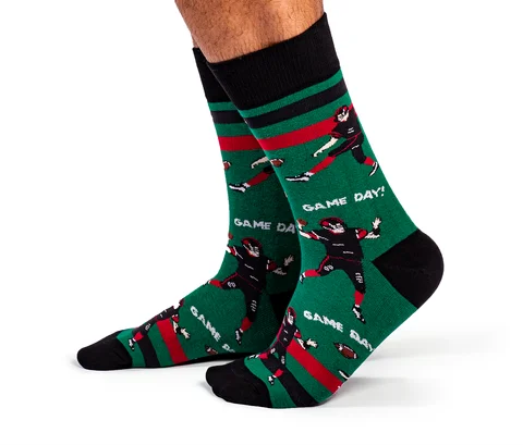 Final Offer "Game Day" Cotton Crew Socks by Uptown Sox - Large