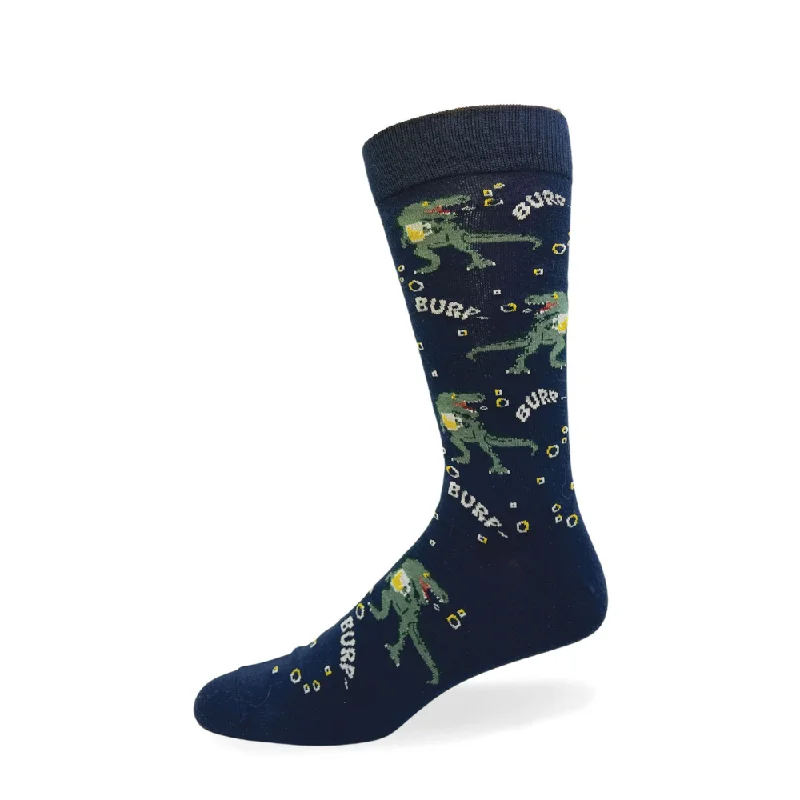 Weekend Savings Spectacular "Dino with Beer" Cotton Socks by Crazy Toes - Large
