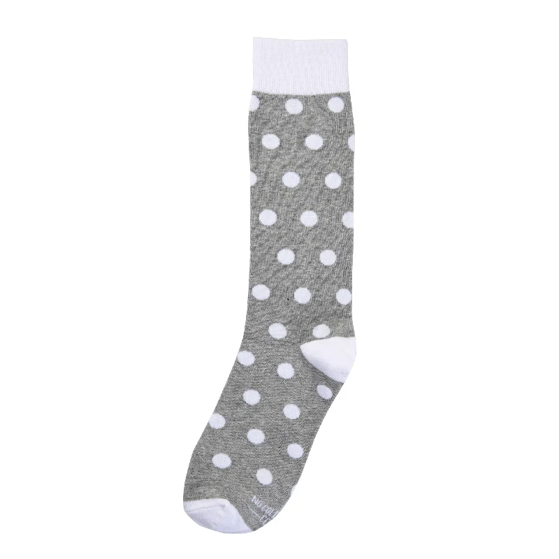 Weekend Extravaganza: Shop Now Grey Socks with White Polka Dot Socks