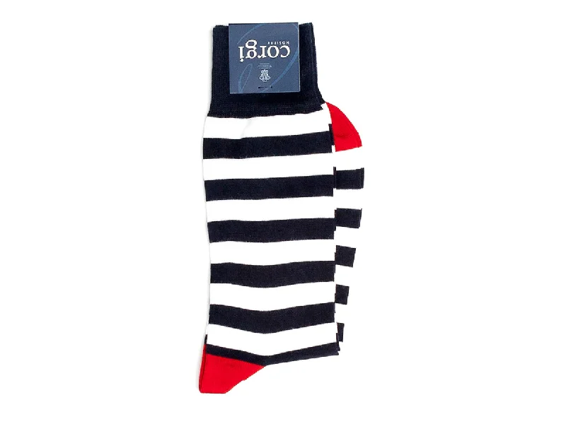 Huge Savings Henry Stripe Socks Navy & White